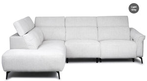 Light gray Oscar Corner Electric sofa on a white background